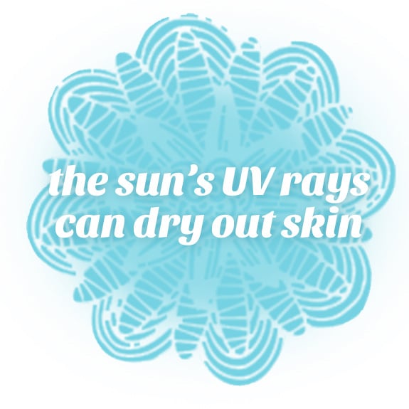 the sun's UV rays can dry out skin